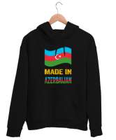 Azerbaycan,Azerbaijan,Azerbaycan Bayrağı,Azerbaycan logosu. Siyah Unisex Kapşonlu Sweatshirt - Thumbnail