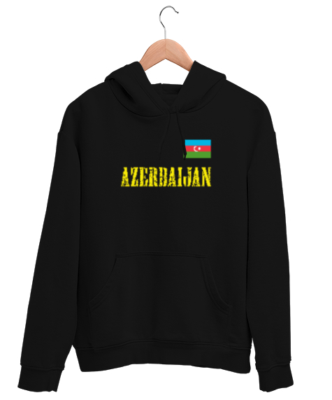 Tisho - Azerbaycan,Azerbaijan,Azerbaycan Bayrağı,Azerbaycan logosu. Siyah Unisex Kapşonlu Sweatshirt