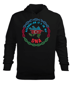 Azerbaycan,Azerbaycan ve Türkiye,Azerbaycan Bayrağı,Türkiye Bayrağı. Erkek Kapüşonlu Hoodie Sweatshirt