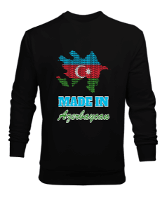 Azerbaycan,Azerbaycan ve Türkiye,Azerbaycan Bayrağı,Türkiye Bayrağı. Erkek Sweatshirt