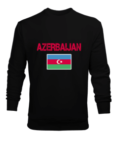 Azerbaycan,Azerbaycan ve Türkiye,Azerbaycan Bayrağı,Türkiye Bayrağı. Erkek Sweatshirt