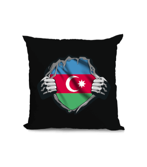 Azerbaycan,Azerbaycan ve Türkiye,Azerbaycan Bayrağı,Türkiye Bayrağı. Kare Yastık