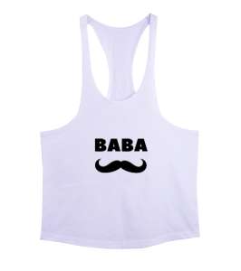 Baba - Babalar gününe özel Beyaz Erkek Tank Top Atlet