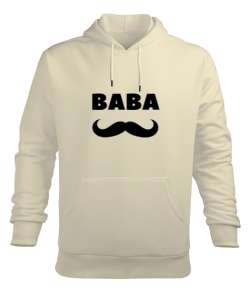 Baba - Babalar gününe özel Krem Erkek Kapüşonlu Hoodie Sweatshirt