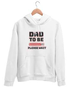 Baba Olacak - Yükleniyor Beyaz Unisex Kapşonlu Sweatshirt