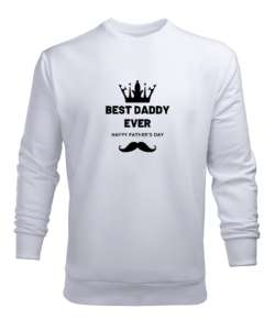  Babalar Günü Beyaz Erkek Sweatshirt