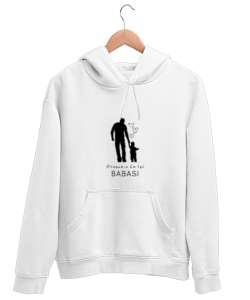 Babalar günü Beyaz Unisex Kapşonlu Sweatshirt