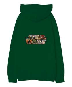 BABY YODA Çimen Yeşili Oversize Unisex Kapüşonlu Sweatshirt