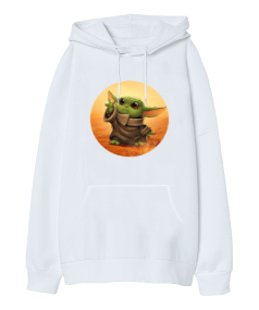 Baby Yoda Merch Oversize Unisex Kapüşonlu Sweatshirt