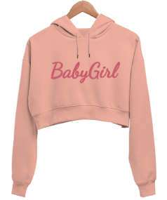 Babygirl Kadın Crop Hoodie Kapüşonlu Sweatshirt