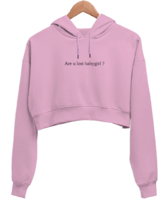 Babygirl Kadın Crop Hoodie Kapüşonlu Sweatshirt