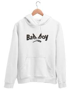 Bad Boy - Kötü Çocuk Beyaz Unisex Kapşonlu Sweatshirt