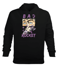 Bad Rocket Tasarım Baskılı Erkek Kapüşonlu Hoodie Sweatshirt