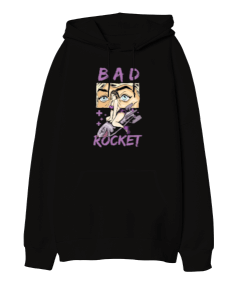 Bad Rocket Tasarım Baskılı Oversize Unisex Kapüşonlu Sweatshirt