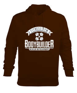 Badybuilder Kahverengi Erkek Kapüşonlu Hoodie Sweatshirt