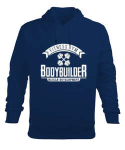 Badybuilder Lacivert Erkek Kapüşonlu Hoodie Sweatshirt