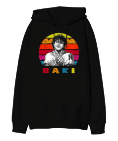 Baki Anime Tasarım Baskılı Oversize Unisex Kapüşonlu Sweatshirt