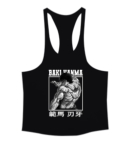 Baki Anime Tasarım Vücut Geliştirme GYM Bodybuilding Fitness Baskılı Erkek Tank Top Atlet