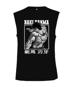 Baki Anime Tasarım Vücut Geliştirme GYM Bodybuilding Fitness Baskılı Kesik Kol Unisex Tişört