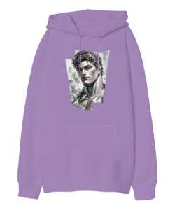 Baki Hanma Lila Oversize Unisex Kapüşonlu Sweatshirt