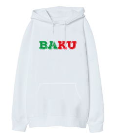 Baku Oversize Unisex Kapüşonlu Sweatshirt