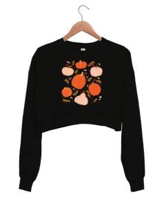 Bal Kabağı Hasadı Kadın Crop Sweatshirt