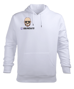 BaldBoss Kış Beyazı Erkek Kapüşonlu Hoodie Sweatshirt