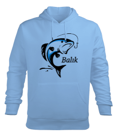 Balık Erkek Kapüşonlu Hoodie Sweatshirt