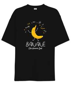 Banane - Banana - Bana Ne Komik V2 Siyah Oversize Unisex Tişört