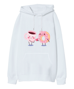 Bardak Ve çörek Oversize Unisex Kapüşonlu Sweatshirt