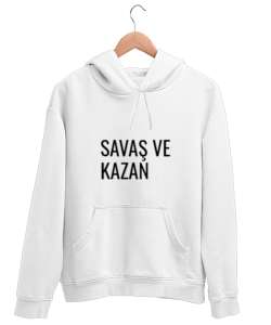 Başarı motivasyon Beyaz Unisex Kapşonlu Sweatshirt