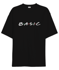 Basic Friends Siyah Oversize Unisex Tişört