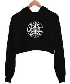 Basic Witch Kadın Crop Hoodie Kapüşonlu Sweatshirt