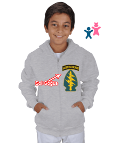 Başkent Airsoft Topluluğu Çocuk Kapüşonlu Hoodie Fermuarlı