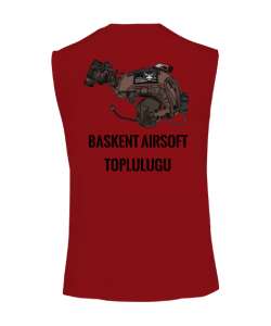 Başkent Airsoft Topluluğu Dış Saha Kırmızı Kesik Kol Unisex Tişört