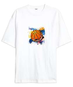 basketball is life Beyaz Oversize Unisex Tişört