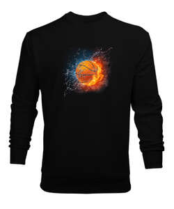 Basketbol Ateşi Siyah Erkek Sweatshirt