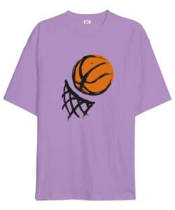 Basketbol - Basket Lila Oversize Unisex Tişört