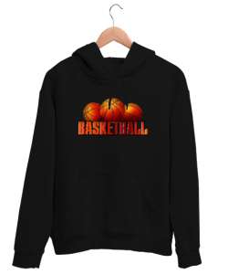 Basketbol - Basketball Siyah Unisex Kapşonlu Sweatshirt