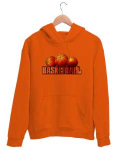 Basketbol - Basketball Turuncu Unisex Kapşonlu Sweatshirt