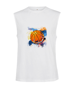 basketbol baskılı Kesik Kol Unisex Tişört