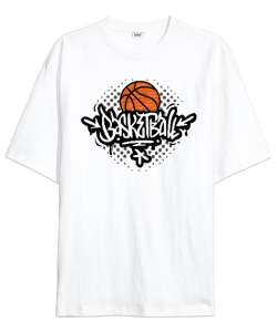 BASKETBOL Beyaz Oversize Unisex Tişört