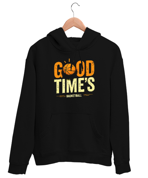 Tisho - Basketbol - Good Times Basketball Siyah Unisex Kapşonlu Sweatshirt