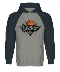 BASKETBOL Gri/Füme Orjinal Reglan Hoodie Unisex Sweatshirt