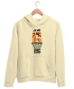 Basketbol - Jump - Zıpla - Pota Krem Unisex Kapşonlu Sweatshirt