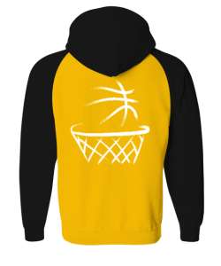 BASKETBOL Sarı/Siyah Orjinal Reglan Hoodie Unisex Sweatshirt