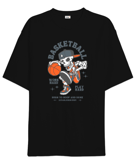 Tisho - Basketbol Siyah Oversize Unisex Tişört