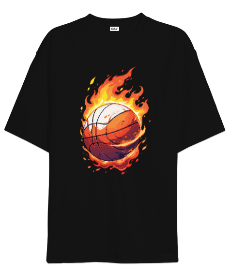 Tisho - Basketbol Siyah Oversize Unisex Tişört