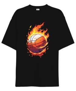 Basketbol Siyah Oversize Unisex Tişört