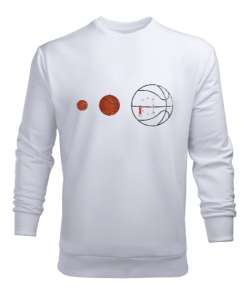 Basketbolun Sihri Beyaz Erkek Sweatshirt